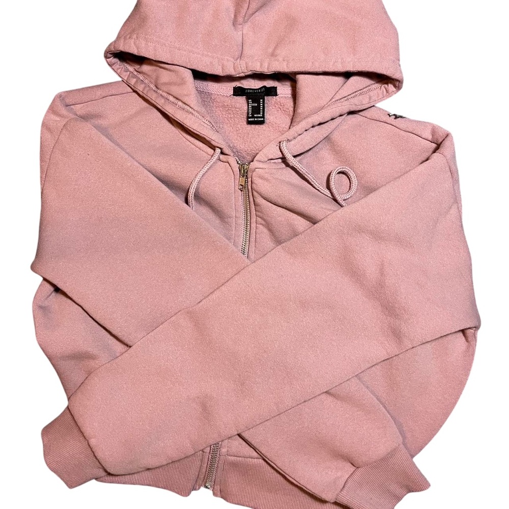 Forever 21 Pink Oversized Long Sleeve Hoodie